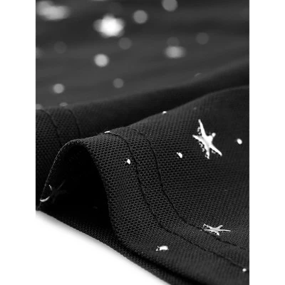 Agnes Orinda Women's Plus Size Silver Star Club Mesh Sheer Trendy Crop Blouses 4 Agnes Orinda Women's Plus Size Silver Star Club Mesh Sheer Trendy Crop Blouses - Image 4