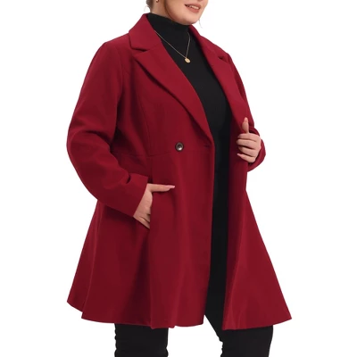Agnes Orinda Women's Plus Size Elegant A Line Notched Lapel Double Breasted Pea Coats 5 Agnes Orinda Women's Plus Size Elegant A Line Notched Lapel Double Breasted Pea Coats - Image 5