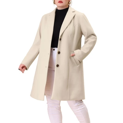 Agnes Orinda Women's Plus Size Winter Notched Lapel Single Breasted Pea Coat 13 Agnes Orinda Women's Plus Size Winter Notched Lapel Single Breasted Pea Coat - Image 13