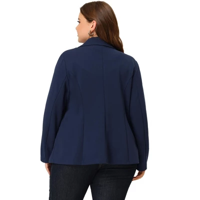 Agnes Orinda Women's Plus Size Button Down Notched Lapel Office Blazers 3 Agnes Orinda Women's Plus Size Button Down Notched Lapel Office Blazers - Image 3