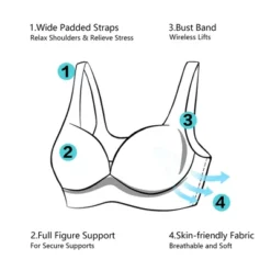 Agnes Orinda Women Plus Push-Up Wirefree 4-Hook Lace Trim Adjustable Straps Comfort Bra -Agnes Sales Store GUEST f06848a1 f60e 4c82 aa63 e92e2e68db92 2