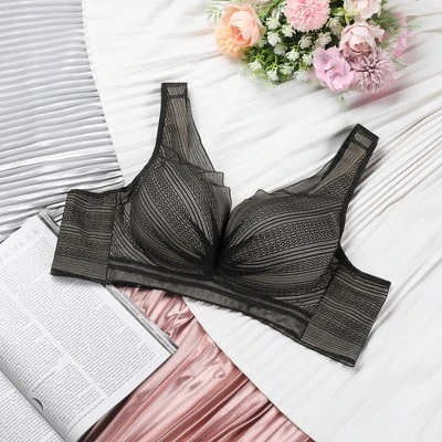 Agnes Orinda Women Plus Full Coverage Soft Cup Push-Up Lace Wireless Bras Lingerie 2 Agnes Orinda Women Plus Full Coverage Soft Cup Push-Up Lace Wireless Bras Lingerie - Image 2
