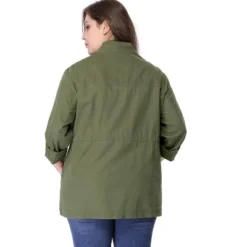 Agnes Orinda Women's Plus Size Winter Zipper Drawstring Waist Long Sleeve Utility With Pockets Fashion Jackets -Agnes Sales Store GUEST f112cf50 f6d5 4d3e aa65 8ae0e04d16d2