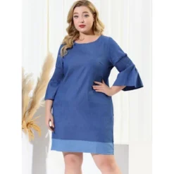 Agnes Orinda Women's Plus Size Puff Sleeve Chambray Shift Dress 9 Agnes Orinda Women's Plus Size Puff Sleeve Chambray Shift Dress -Agnes Sales Store GUEST f2aaad7e 7b28 4df7 a9c9 3f9788b8bfcd