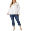 Agnes Orinda Women's Plus Size Work Office Formal Tie Neck Satin Blouses