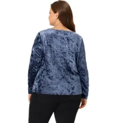 Agnes Orinda Women's Plus Size Blouse Vintage Velvet T-Shirt Casual Long Sleeve Tops -Agnes Sales Store GUEST f2e6628d 6a82 4a27 b386 2aa3c6e1a772