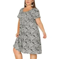 Agnes Orinda Women's Plus Size Floral Inverted Box Pleat Boho Dresses -Agnes Sales Store GUEST f5979537 baff 4531 8108 82eb572fc610