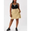 Agnes Orinda Women's Plus Size Skirt A Line Casual Above Knee Zipper Front Flare Skirts