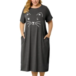 Agnes Orinda Womens Plus Size Short Sleeve Cute Cat Print Pockets Nightgown 27 Agnes Orinda Womens Plus Size Short Sleeve Cute Cat Print Pockets Nightgown -Agnes Sales Store GUEST f65619a5 8d65 4746 99e4 8c3c05b9eed0