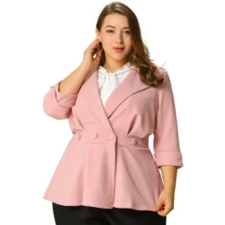 Agnes Orinda Women's Plus Size Ruffle Peplum Ruched Curvy Formal Outfits Blazers -Agnes Sales Store GUEST f68ed556 e27e 47c5 8a5b 4c0e37fee560