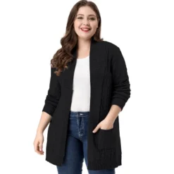 Agnes Orinda Women's Plus Size Winter Outerwear Open Front Knit Sweater Cardigan -Agnes Sales Store GUEST f6a86a1a 11eb 47ff bae8 41ac35927ea5