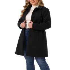 Agnes Orinda Women's Plus Size Rundown Collar Full Lined Side Pocket Single Breasted Overcoats -Agnes Sales Store GUEST f87b1da9 8b60 41a3 96f1 e91b8244dcac
