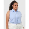 Agnes Orinda Women's Plus Size Sleeveless Shirts Office Button Down Tank Top