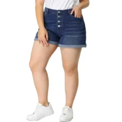 Agnes Orinda Plus Size Shorts For Women Roll Hem Denim Jeans Short Pants -Agnes Sales Store GUEST faf570b5 fee0 4272 8eb9 cd8ccbb9e22b