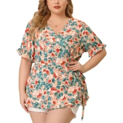 Agnes Orinda Women's Plus Size Blouse Floral Ruffle Sleeve Faux Wrap Peplum Top 13 Agnes Orinda Women's Plus Size Blouse Floral Ruffle Sleeve Faux Wrap Peplum Top -Agnes Sales Store GUEST fbbc01e9 2b66 4bd6 8248 6f7fb11396b4