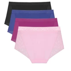 Agnes Orinda Women's 4 Pack Briefs Stretch Breathable Lace Panties