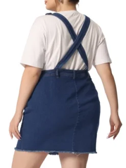 Agnes Orinda Women's Plus Size Fashion Ripped Hem Side Pocket Denim Suspender Mini Sundress -Agnes Sales Store GUEST fd147fa1 38b4 4960 be08 3fa0021235c2