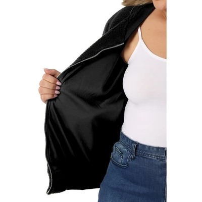 Agnes Orinda Women's Plus Size Shearling Fluffy Fuzzy Long Sleeve Zip Up Fleece Jackets 4 Agnes Orinda Women's Plus Size Shearling Fluffy Fuzzy Long Sleeve Zip Up Fleece Jackets - Image 4