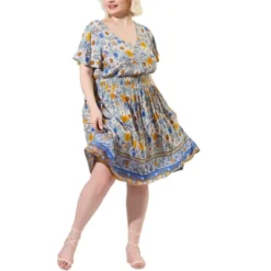 Agnes Orinda Women's Plus Size Fashion Boho Floral Smock Waist Outfits Midi Dresses -Agnes Sales Store GUEST ff02357a 0e03 4fcb ac77 c1376ceca4dd