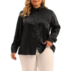 Agnes Orinda Women's Plus Size Satin Formal Work Outfits Elegant Long Sleeve Shirts -Agnes Sales Store GUEST ff1ed912 26de 4fd2 b318 1c16d7847fcd